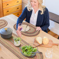 Homespice Kingston Jute Braided Table Runner, Warm Country Decor, Set of 2, Multicolor Oval 8x28 - Rich Colors, Easy to Clean, Durable and Protects Furniture