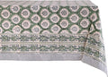 ATOSII Kari Green 100% Cotton Square Boho Summer Tablecloth, Block Print Floral Table Cloth Linen for Dining, Parties, Wedding, Outdoors Home Decor 60 X 60 Inches I 4 Seater I