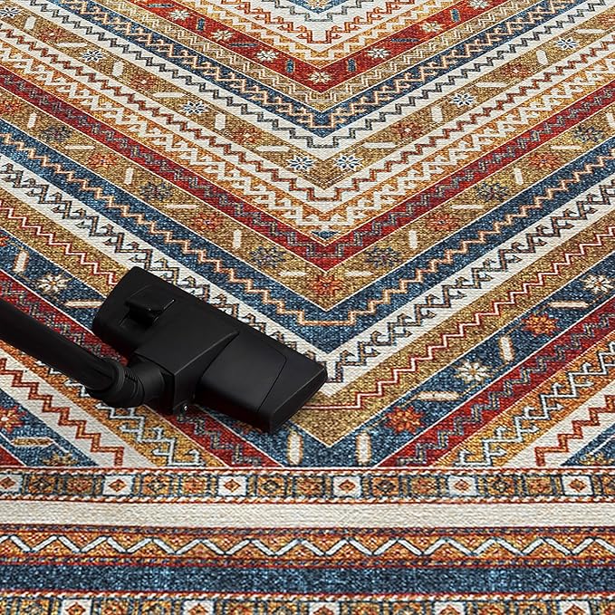 Keen Home Design 10x14 Rug - Machine Washable Area Rug with Non-Slip Backing, Ideal for Living Room, Dining Room, Bedroom - Vintage, Easy Clean, Durable, Low Pile Rug - (9'7" x 14')