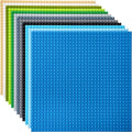Strictly Briks Stackable Baseplates - 12 Pack 10"x10", 32x32 Studs, Compatible with Lego for Building City Scenes, Foundation, Displays Bricks on Play Table, Kids Easter Gift, Nature