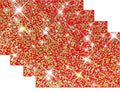 Red and Gold Placemats Colorful Bling Diamond Decor Table Mats Glitter Sparkly Heat Resistant Mat Set of 4 for Home Weedding and Party