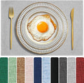 Cloth Placemats Set of 4, Cotton Linen Blend Machine Washable Double Layered Durable Place Mats Heat Resistant Placemats Wrinkle Free Thick Fabric Dining Table Mats (Light Grey, 4)