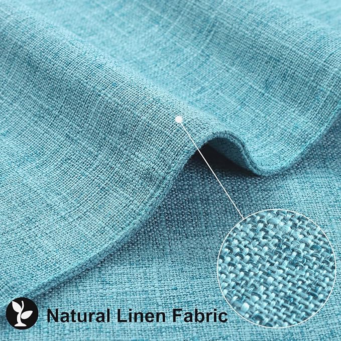 homing Cotton Linen Placemats Set of 6, Cloth Washable Farmhouse Dining Table Mats for Indoors & Outdoors, Easy to Clean, Light Blue, 13 x 19 Inch