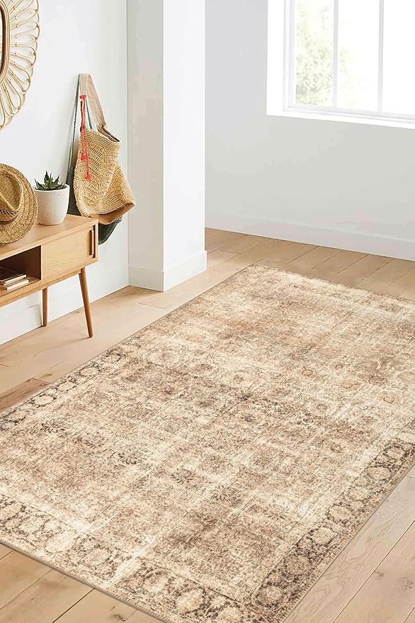 Keen Home Design 9x12 Rug - Machine Washable Area Rug with Non-Slip Backing, Ideal for Living Room, Dining Room, Bedroom - Vintage, Easy Clean, Durable, Low Pile - (9' x 12')