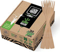 2ZEBRAZ Bamboo Cutlery Set – 100 Disposable Forks | Reusable Smooth Flatware, Heavy-Duty Natural Utensils for Dining and Entertaining