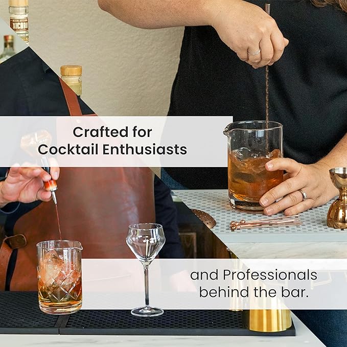 A Bar Above Cocktail Mixing Glass, Diamond Deco Enhanced Annealed Lead-Free Crystal Stirring Pitcher, Thick Weighted Base for Stable Stirring, 18 Oz Drink Mixer for Craft Cocktails at Home or Bars