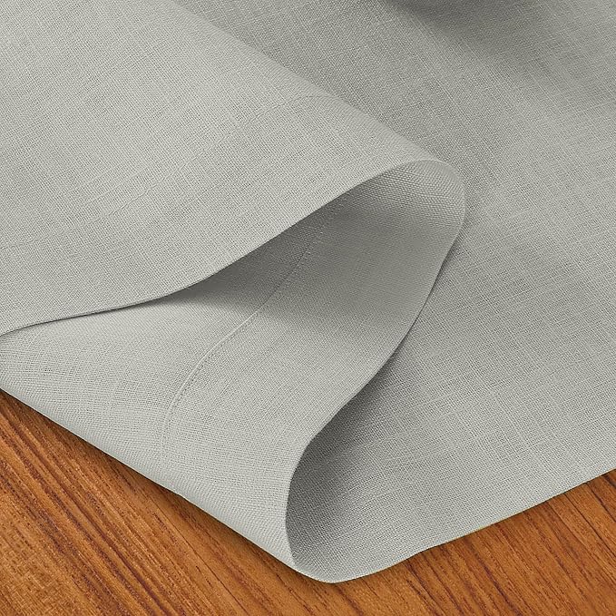 D'Moksha Homes Linen Table Runner 60 Inches - 100% Pure Linen Silver Grey Table Runner 14 x 60 Inch for Coffee Tables, Dresser, Spring, Easter - Machine Washable