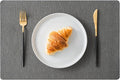 Jovono Faux Leather Placemats Set of 6, Waterproof Washable Table Mats, Easy-Clean Heat Resistant Kitchen Vinyl Place Mat for Dining Table, Restaurant, Indoor, 17.8"x11.8", Gray