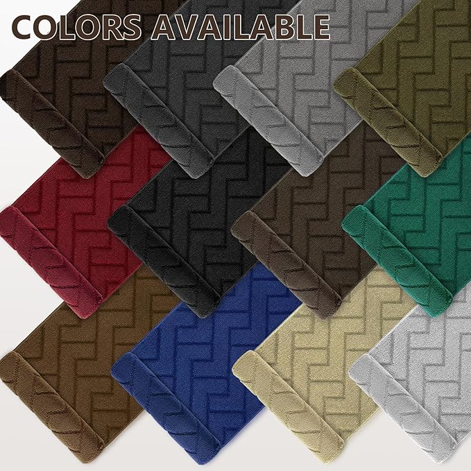 hicorfe Kitchen Rugs and Mats Sets,2 Pieces Super Absorbent Polypropylene Non-Slip Rug,Soft Comfort Floor Mat,Washable for Kitchen,Hallway,Office,Sink,Laundry(24" x 35"+24" x 71",Coffee)