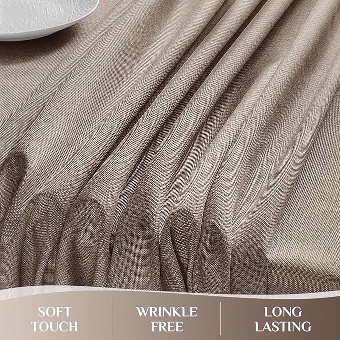 Softalker Small Rectangular Tablecloths 70x52 Inch Brown Linen Textured Outdoor Table Cloth Stain and Wrinkle Resistant Table Cover for Spring,Easter,Summer,Party,Garden,Coffee Modern Decor Tabletop