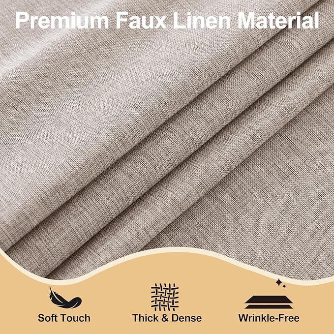 JIUZHEN Faux Linen Round Tablecloths 84 inch, Decorative Wrinkle Free Texture Rustic Circle Table Cloth Cover for Kitchen, Dining, Party, Wedding, Outdoor Use (84 Inch Round,Stone)