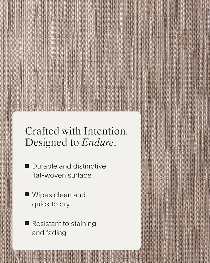 Chilewich Bamboo Placemats Set of 4 - Round Woven Placemats - Reusable, Stain-Resistant, Indoor/Outdoor Tabletop Protection - 15" - Dune