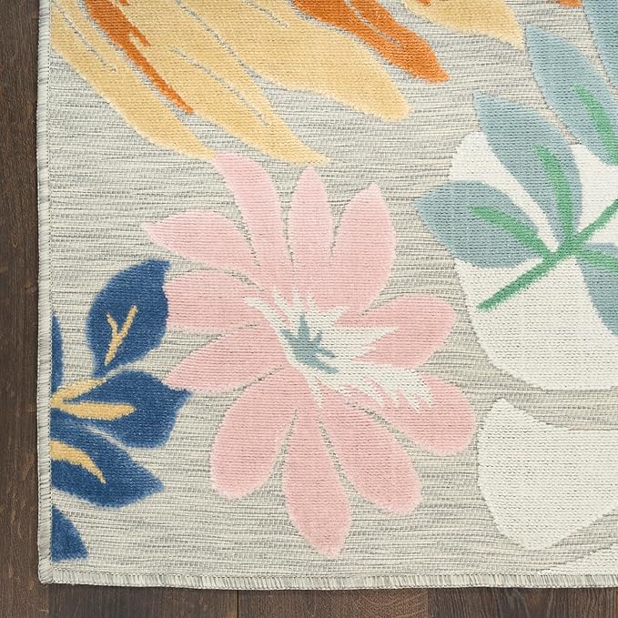 Nourison Home Suncoast Multicolor 5'3" x 7'3" Area Rug - Easy Clean, Non Shedding, Bed Room, Living Room, Dining Room, Kitchen (5' x 7')