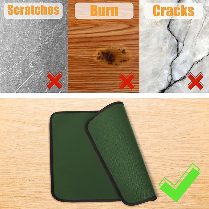 Green 24x31 Inchs Heat Resistant Mat for Outdoor Grill Table,Fireproof Under Blackstone Griddle BBQ Mat,Air Fryer Mat,Indoor Fireplace Mat, Protect Your Table and Outdoor Grill Table（0.04in Thickness）