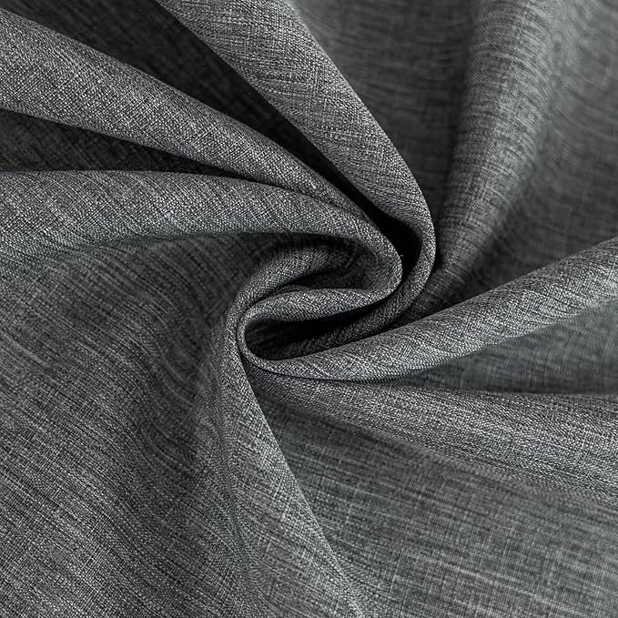 Fabric 60 Inch Grey Round Table Cloth Faux Linen Textured Stain Resistant & Reusable Circle Tablecloth Spill Proof for Dining Kitchen Patio