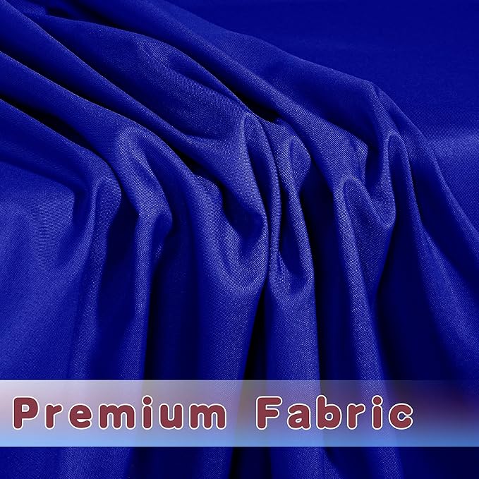 HolidayIdeas Fitted Royal Blue Table Covers - 96 x 30 Inch - 4 Pack Rectangle 8ft Tablecloths, Polyester Fabric Table Cloth for Parties, Trade Show, Farmers Market