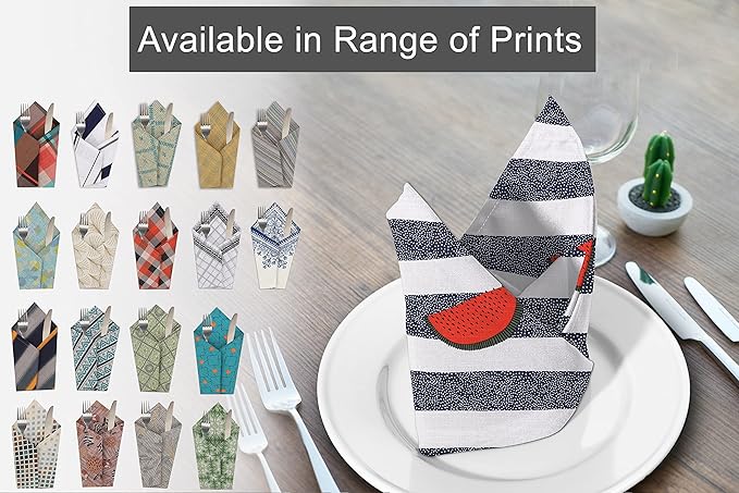 RUVANTI Cloth Napkins Set of 6 Cotton 100%, 18x18 Inches Napkins Cloth Washable, Soft, Absorbent. Cotton Napkins for Parties, Christmas, Thanksgiving, Weddings, Dinner Napkins Cloth - Watermelon