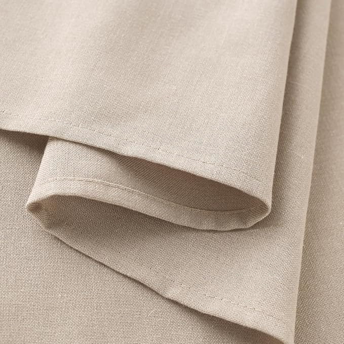 Beige Textured Linen Tablecloth Rectangle Farmhouse Boho Rustic Table Cover for 8 Foot Tables Heavy Duty Washable Camping 8ft Table Cloths for Rectangle Oblong Tablecloth 60x104 Inch