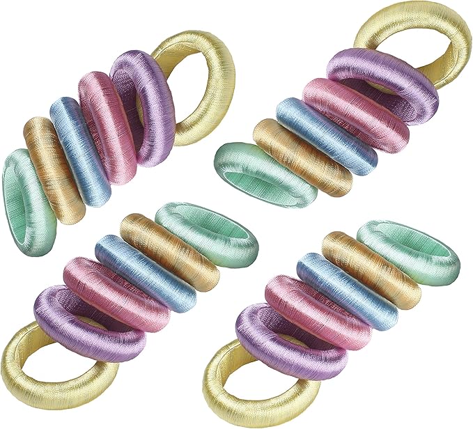 ALPHA Living HOME 24-Piece Yarn Wrap Napkin Rings - Decorative Napkin Rings,Bulk Napkins - Modern Table Décor for Every Occasion - Wedding Holidays Dinners Party Everyday Use (Multi Pastel)