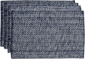 Sweet Home Collection 100% Cotton Placemats for Dining Room Rectangle Two Tone Woven Fabric 13" x 19" Soft Durable Table Mat Set, Set of 4, Navy