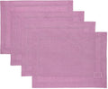 Solino Home Linen Cloth Placemats Set of 4-100% Pure Linen Hemstitch Violet Placemats 14 x 19 Inch - Classic Hemstitch Table Place Mats for Valentines, Spring, Easter