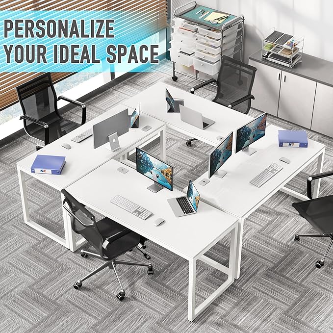 SHW 48-Inch Commercial-Grade Office Computer Desk, White
