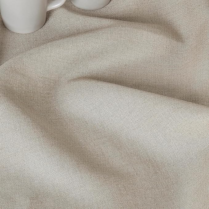D'Moksha Homes Natural Linen Tablecloth for Rectangle Tables 60 x 84 Inch - Classic Hemstitch 100% Pure Linen Natural Table Cloth - Machine Washable Dining Tablecloth for Valentines, Spring, Easter