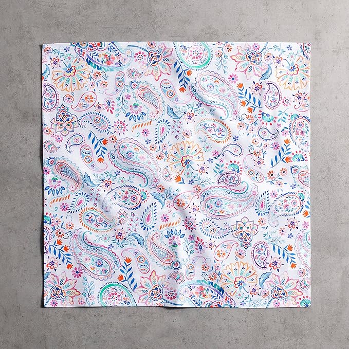 Maison d' Hermine Cloth Napkins Set of 4 100% Cotton Everyday Reusable Square Napkins Cloth Washable Dinner Party Wedding Restaurant Valentines Day Decorations Spring/Summer (Indian Floral, 20" x 20")