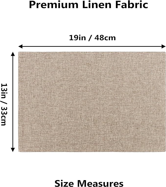 Home Brilliant Fabric Cotton Placemats Set of 6 Heat Resistant Dining Table Place Mats Kitchen Table Mats, Natural Linen