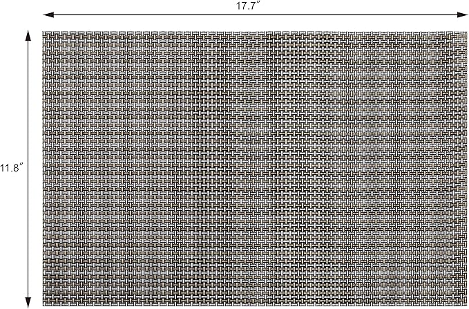 New Star Foodservice 28195 Crossweave Woven Vinyl Placemats, Set of 4, Electrum Silver