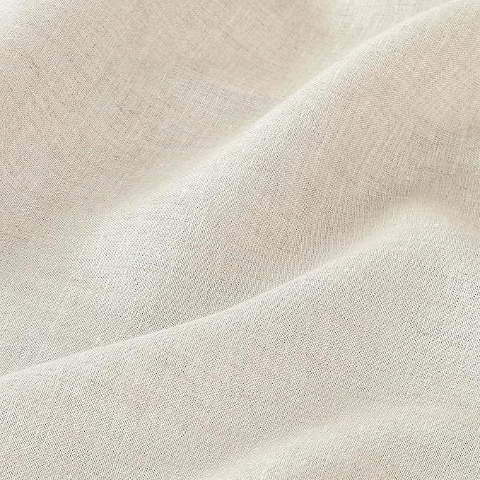 D'Moksha Homes Light Natural Linen Tablecloth 60 x 156 Inch - 100% Pure Linen Natural Tablecloth for Rectangle Tables - Classic Hemstitch, Machine Washable Table Cloth for Valentines, Spring, Easter