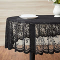 Warm Home Designs 90 Inch Round Tablecloth with English Rose Design. Use as Circle Tablecloth, Rustic Tablecloth or as Elegant Lace Table Cloth. Black Table Clothes for 6-8 Guests. LTC Black 90"