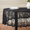Warm Home Designs 120 Inch Round Tablecloth with English Rose Design. Use as Circle Tablecloth, Rustic or Elegant Lace Table Cloth. Black Table Cloth for 10-12 Guests. LTC Black 120