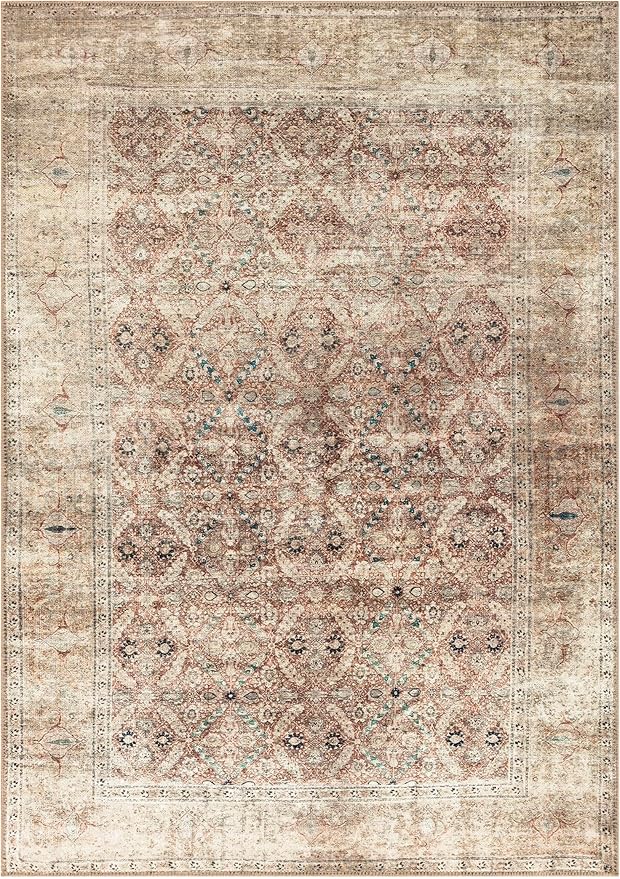 Keen Home Design 3x5 Rug - Machine Washable Entry Rug with Non-Slip Backing, Ideal for Enteryway, Kitchen, Bathroom, Laundry Room - Vintage, Easy Clean, Durable, Low Pile - (3' x 5')
