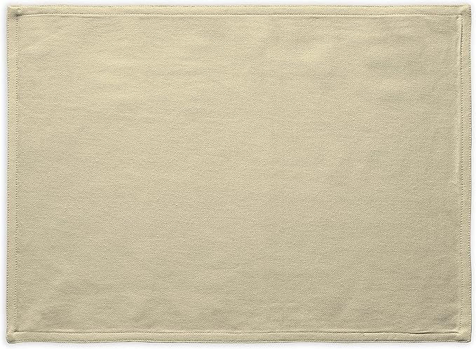Calicot Placemats Set of 6 100% Cotton Washable Cloth Place Mats, Reusable Table Mats for Spring/Summer & Thanksgiving Christmas Decorations Kitchen Dining Party Wedding (Khaki Beige, 13" x 19")