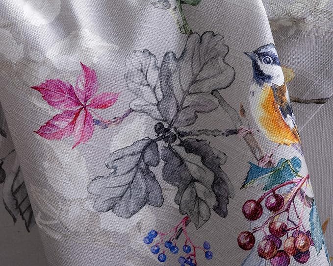 Maison d' Hermine Table Cloth Square Table 100% Cotton 54 x 54 Inches Fall Tablecloth Reusable Everyday Use for Thanksgiving Christmas Decorations Dining Farmhouse Party (Equinoxe - Grey)