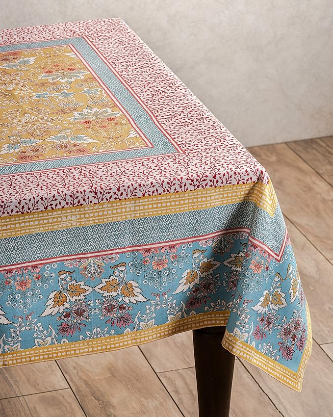 Maison d' Hermine Table Cloth Rectangle Table 100% Cotton 60 x 120 Inches Tablecloth Reusable Decorative for Dining Room Farmhouse Home Valentines Day Decorations Spring Summer - Marquise