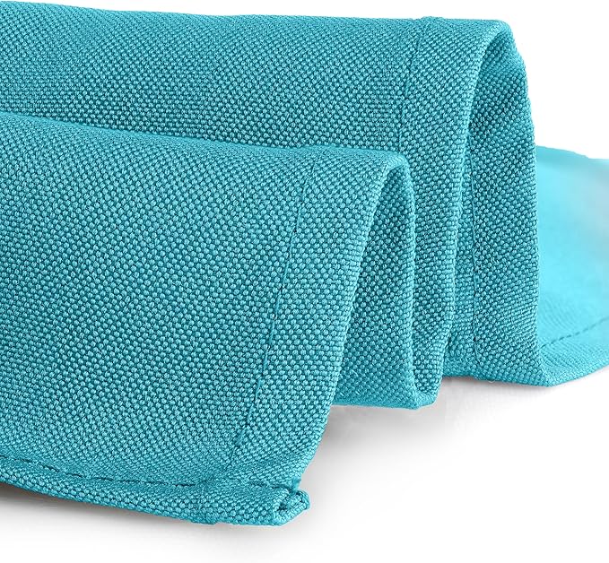 Gee Di Moda Cloth Napkins - 17 x 17 Inch Caribbean Dinner Napkins - Set of 12 Soft & Absorbent Washable Fabric Cloth Table Napkins with Hemmed Edges for Hotel Restaurant, Holiday Parties & Wedding