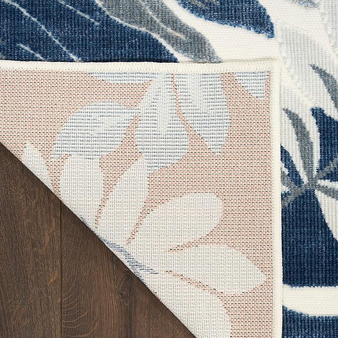 Nourison Home Suncoast Blue 5'3" x 7'3" Area Rug - Easy Clean, Non Shedding, Bed Room, Living Room, Dining Room, Kitchen (5' x 7')