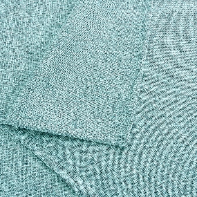 Hiasan Faux Linen Square Tablecloth - Wrinkle and Stain Resistant Washable Table Cloth for Kitchen Dining Room Holiday Table Cover for Party Dinner, Aqua, 60 x 60 Inch