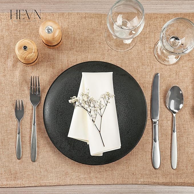 HEVN 6 Piece 10.2” Stoneware Dinnerware Set – Modern Dinner Plates Set of 6, Dishwasher & Microwave Safe Dish Set, Durable Dinnerware Sets for Everyday Use