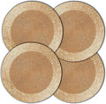 Lightnpro Handmade Beaded Placemats Set of 4 - Round Charger Mats - Farmhouse Style Table Decor for Dining, Wedding, Holiday, and Special Occasions - Elegant Glitz Table Setting - 13 Inch Gold