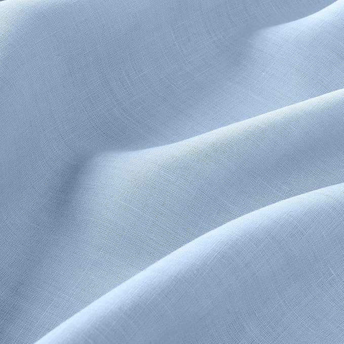D'Moksha Homes Linen Tablecloth for Rectangle Tables 60 x 144 Inch - 100% Pure Linen Powder Blue Table Cloth - Machine Washable Cloth Tablecloth for Spring, Easter