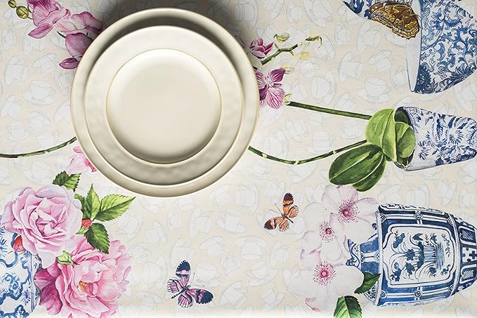 Maison d' Hermine Table Cloth Rectangle Table 100% Cotton 70 x 120 Inches Tablecloth Reusable Decorative for Dining Room Farmhouse Home Valentines Day Decorations Spring Summer - Canton