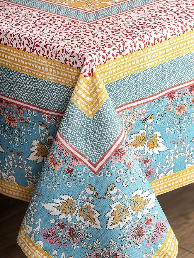 Maison d' Hermine Table Cloth Rectangle Table 100% Cotton 60 x 108 Inches Tablecloth Reusable Decorative for Dining Room Farmhouse Home Valentines Day Decorations Spring Summer - Marquise