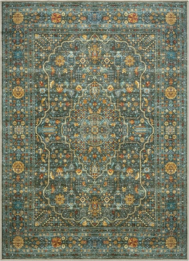 Keen Home Design 3x5 Rug - Machine Washable Entry Rug with Non-Slip Backing, Ideal for Enteryway, Kitchen, Bathroom, Laundry Room - Vintage, Easy Clean, Durable, Low Pile Rug - (3' x 5')