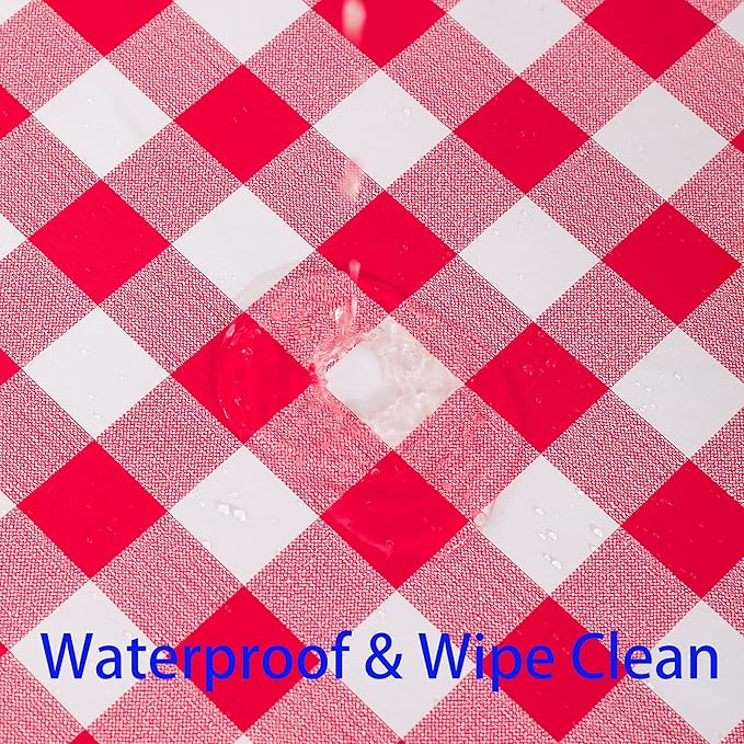 Walrus Round Vinyl Fitted Tablecloth with Flannel Backing Elastic Edge Design Table Cover Waterproof Oil-Proof PVC Table Cloth Stain-Resistant Best for 45"-56" Round