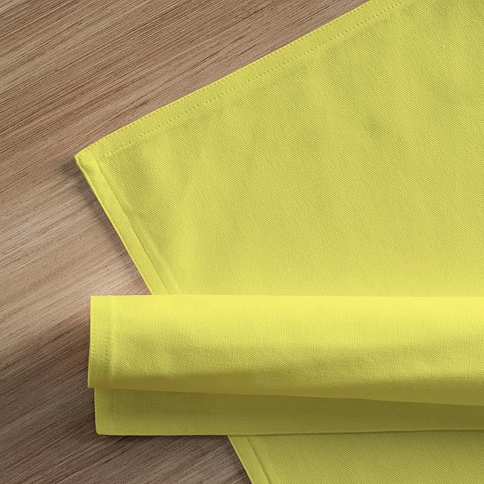 Calicot Placemats Set of 6 100% Cotton Washable Cloth Place Mats, Reusable Table Mats for Spring/Summer & Thanksgiving Christmas Decorations Kitchen Dining Party Wedding (Lemon Yellow, 13" x 19")