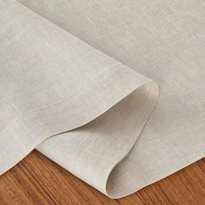 D'Moksha Homes Linen Light Natural Table Runner 108 Inches Long - 100% Pure Linen Dining Table Runner 14 x 108 Inch for Valentines, Spring, Easter - Machine Washable