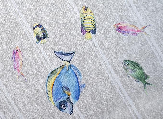 Maison d' Hermine Table Cloth Rectangle Table 100% Cotton 60 x 108 Inches Tablecloth Reusable Decorative for Dining Room Farmhouse Home Valentines Day Decorations Spring Summer - Poisson
